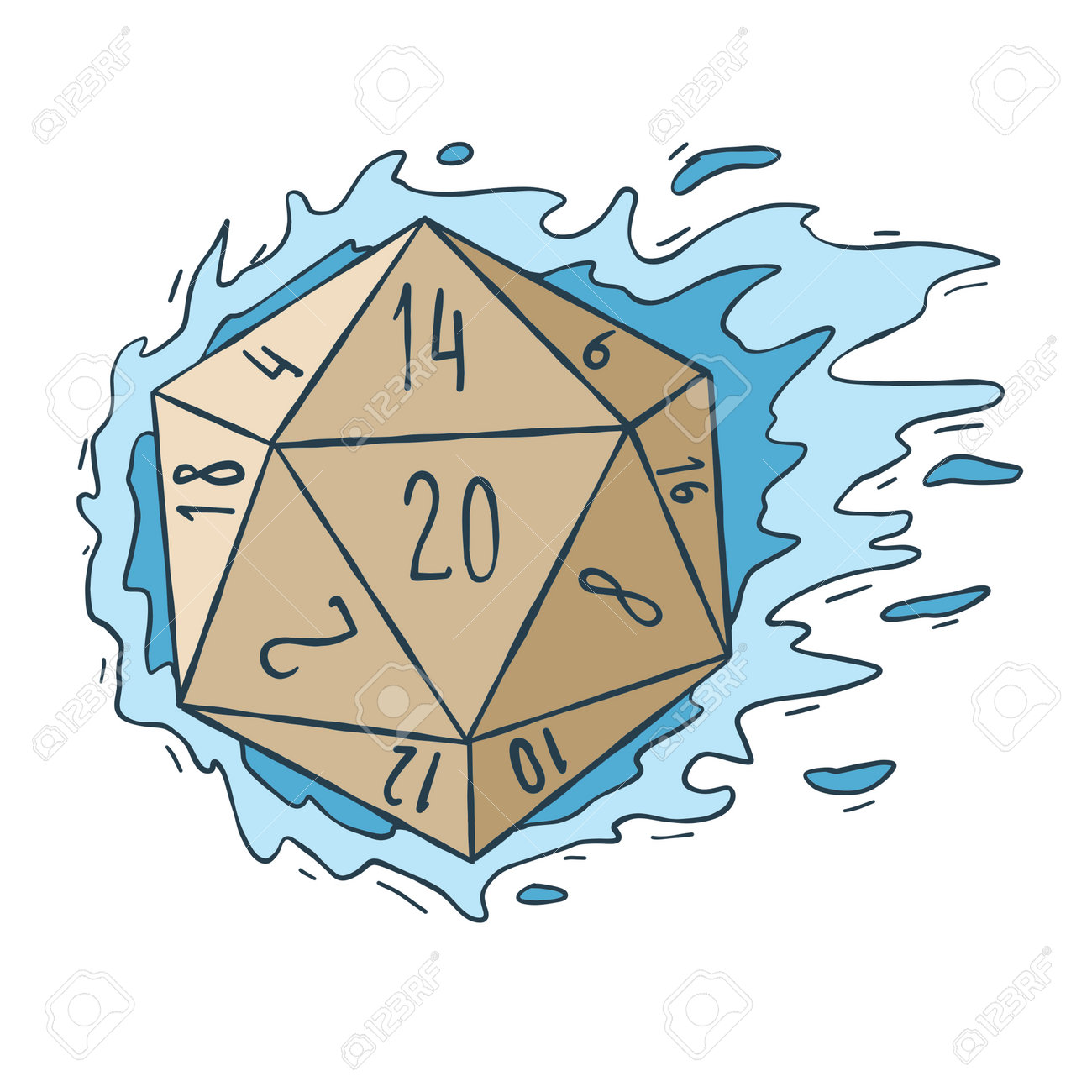 Dnd를 플레이하기 위해 D20을 주사위로 굴립니다. 던전앤드래곤 보드게임. 불의 마법사 마법 주문 로열티 무료 사진, 그림, 이미지  그리고 스톡포토그래피. Image 193415162