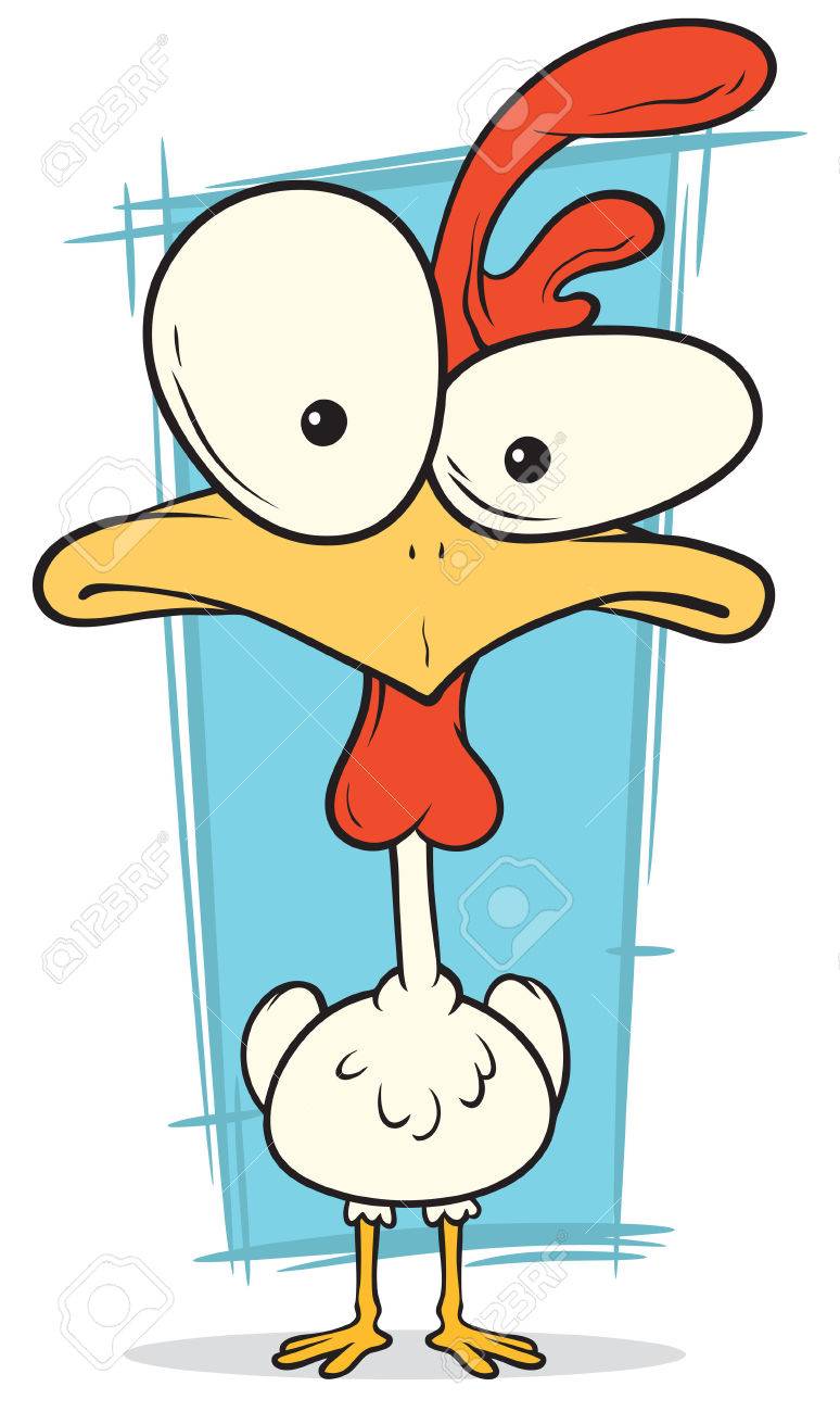A vector illustration of cartoon crazy chicken with big eyes - 60766685 A vector illustration of cartoon crazy chicken with big eyes - 60766685