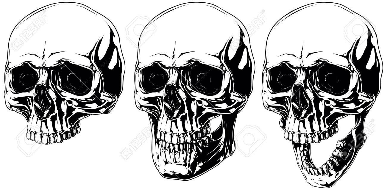 黒い目で怖いグラフィック人間の頭蓋骨のイラスト素材 ベクタ Image 黒い目で怖いグラフィック人間の頭蓋骨のイラスト素材 ベクタ Image
