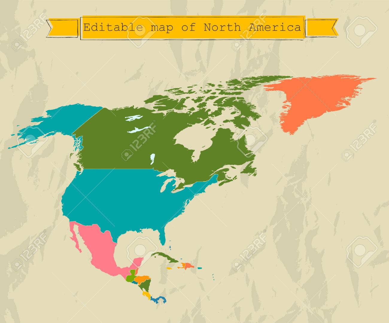 editable north america map with all countries royalty free cliparts editable maps of north america