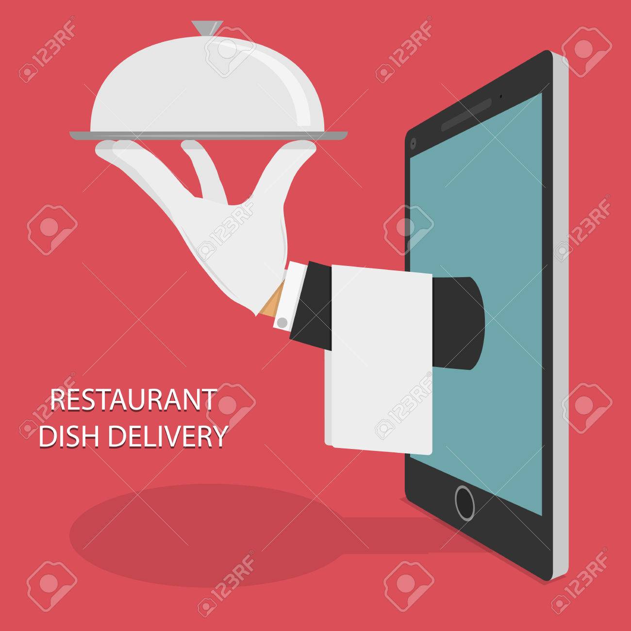 Restaurant Food Delivery Concept Illustration. - 39492853 Restaurant Food Delivery Concept Illustration. - 39492853