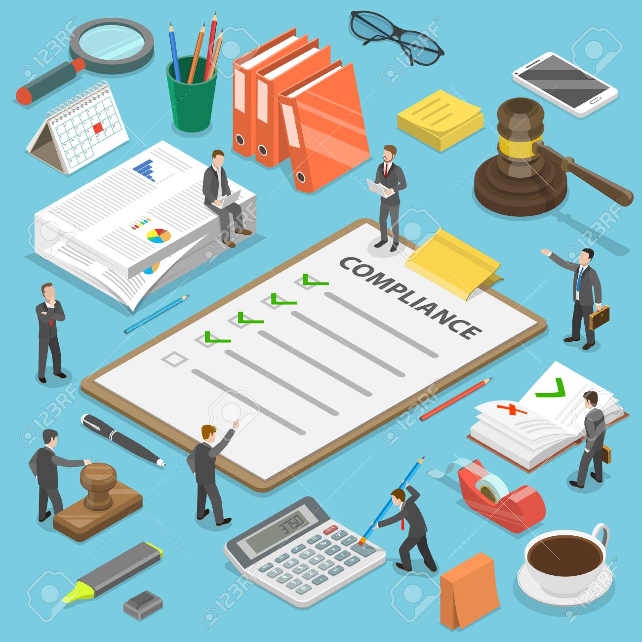 Regulatory compliance flat isometric vector concept. - 97271605 Regulatory compliance flat isometric vector concept. - 97271605