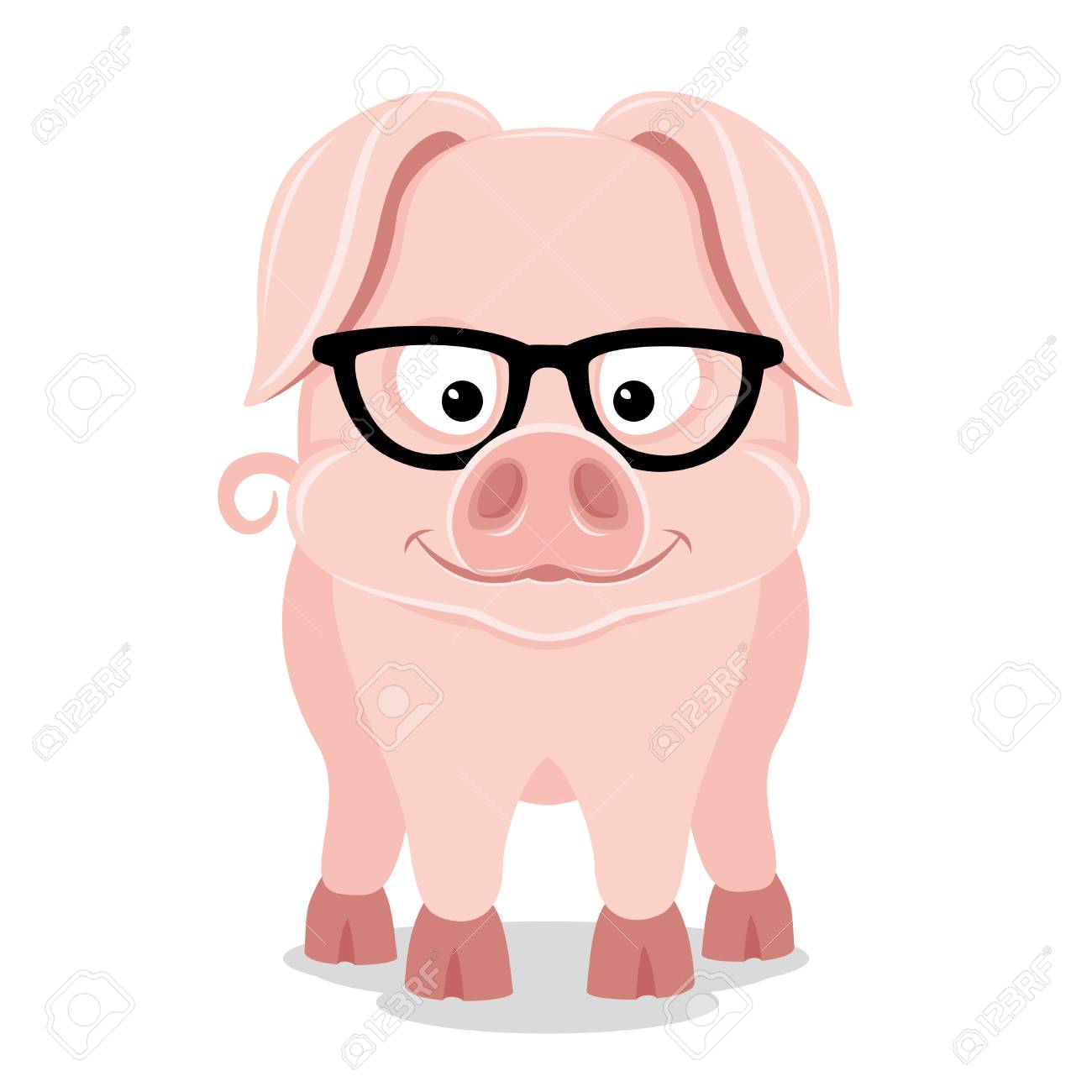 pig with glasses