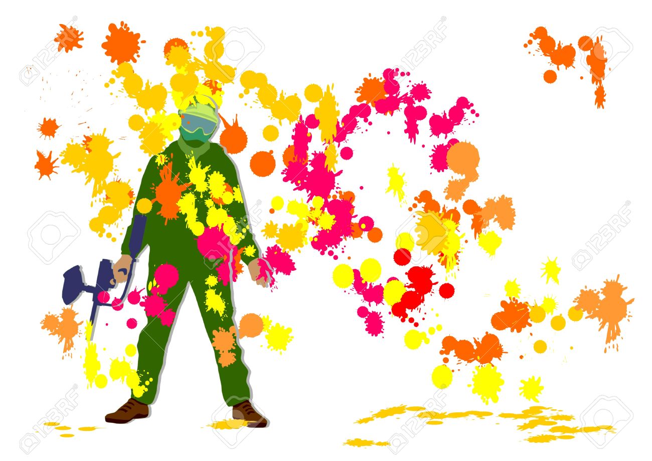 Paintball On A Background From Blots Stock Photo Picture And Royalty Free Image Image