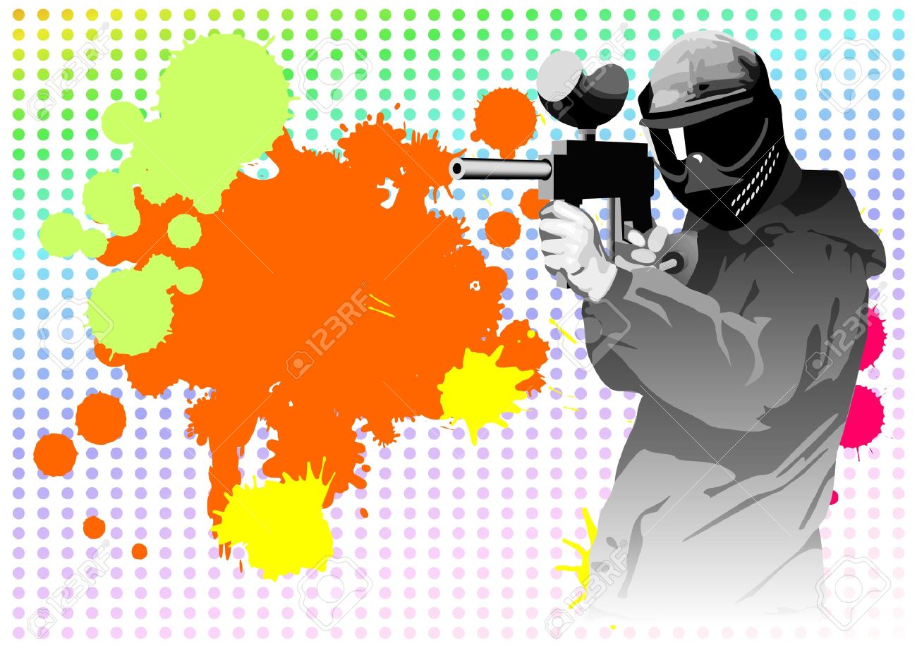 Paintball On A Background From Blots Stock Photo, Picture and Royalty Free  Image. Image 11744934.