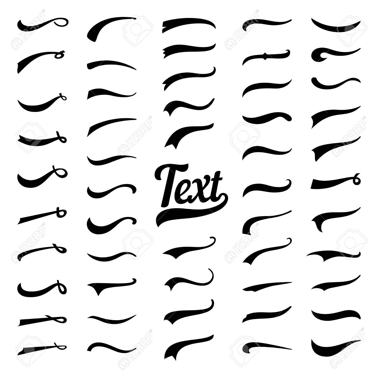 Typography tails shape for football or athletics sport team sign text. Texting letters tail for lettering or old baseball varsity sport logo design black vector retro line typography isolated icon set - 104224032 Typography tails shape for football or athletics sport team sign text. Texting letters tail for lettering or old baseball varsity sport logo design black vector retro line typography isolated icon set - 104224032