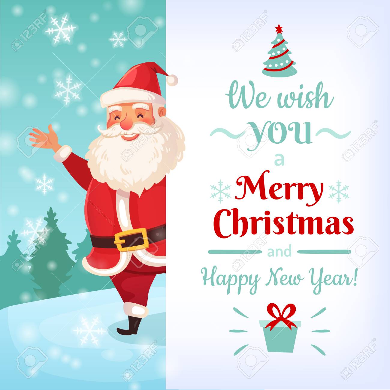 merry christmas card santa claus greeting cards template winter merry christmas card template