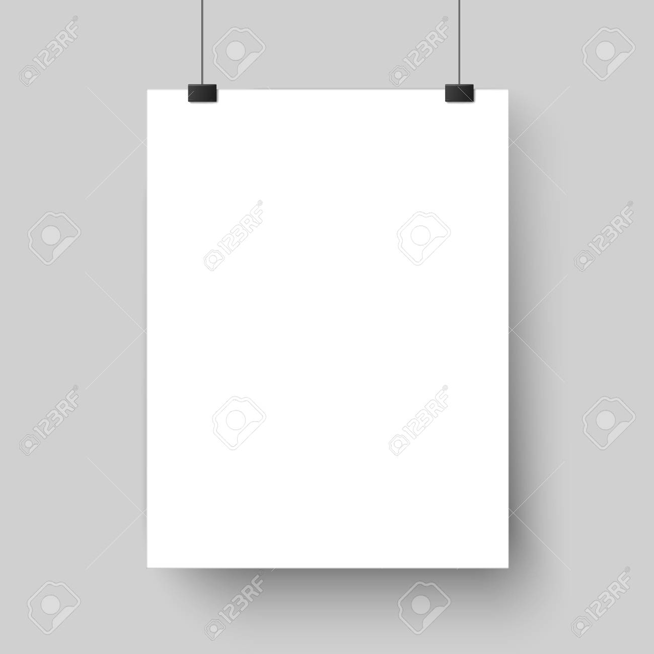 blank white poster template affiche paper sheet hanging on blank poster template