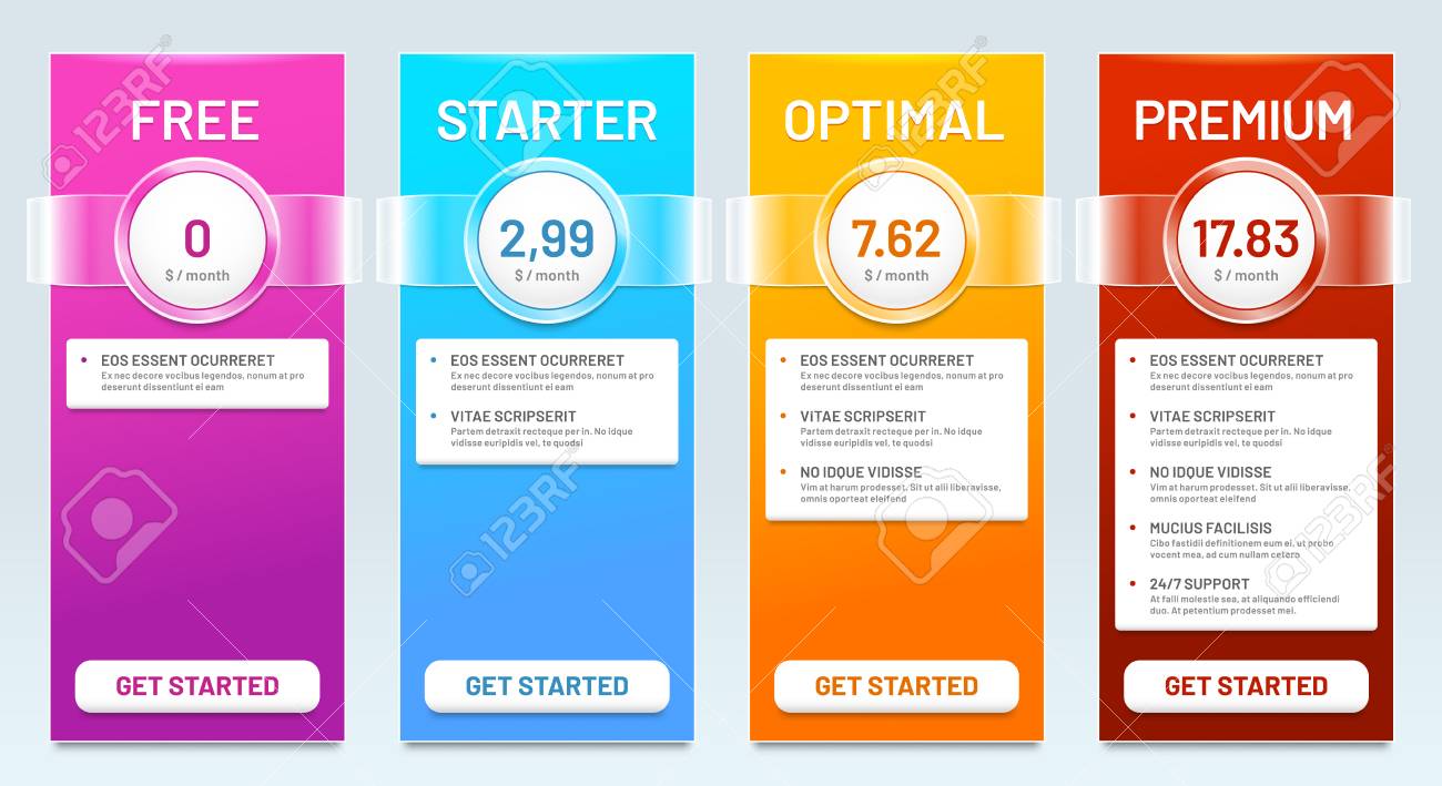 tariff comparison list tariffs plans price banners and choice price plans