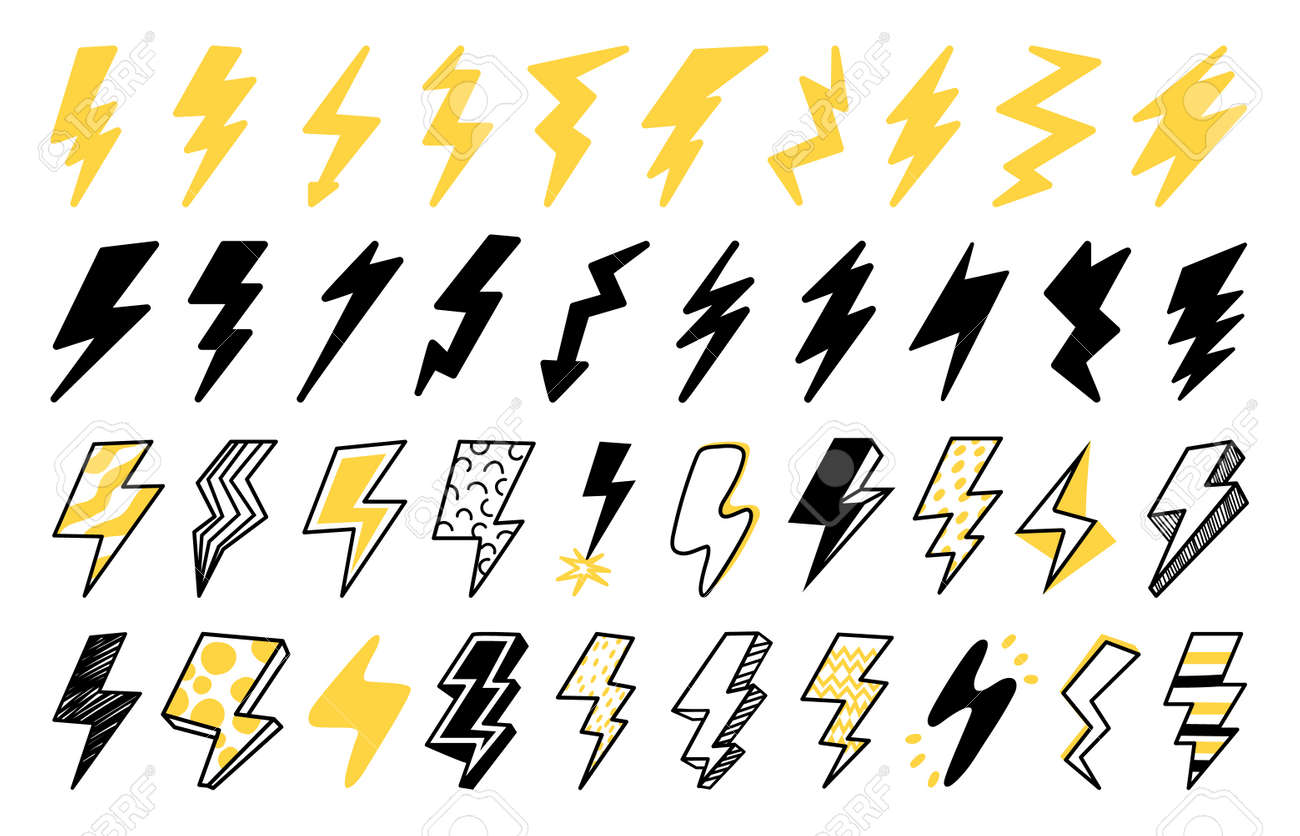 Lightning Icon. Flash Strike, Electric Power And Electricity Logo, Nature  Thunderbolt Yellow Shape. Vector Isolated Clipart Symbol Of Thunder Light  Royalty Free SVG, Cliparts, Vectors, and Stock Illustration. Image  188706614., image size:1300x836