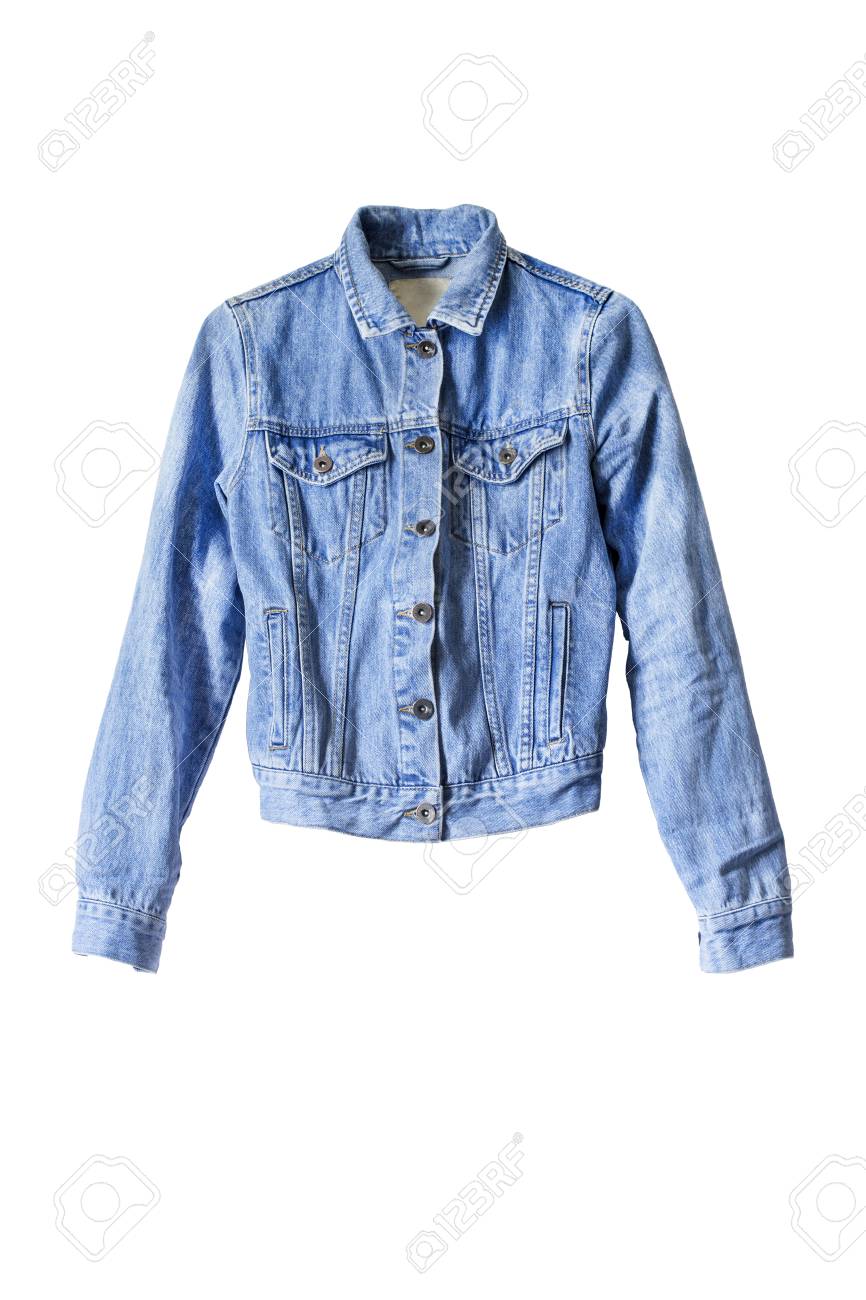 white blue jean jacket