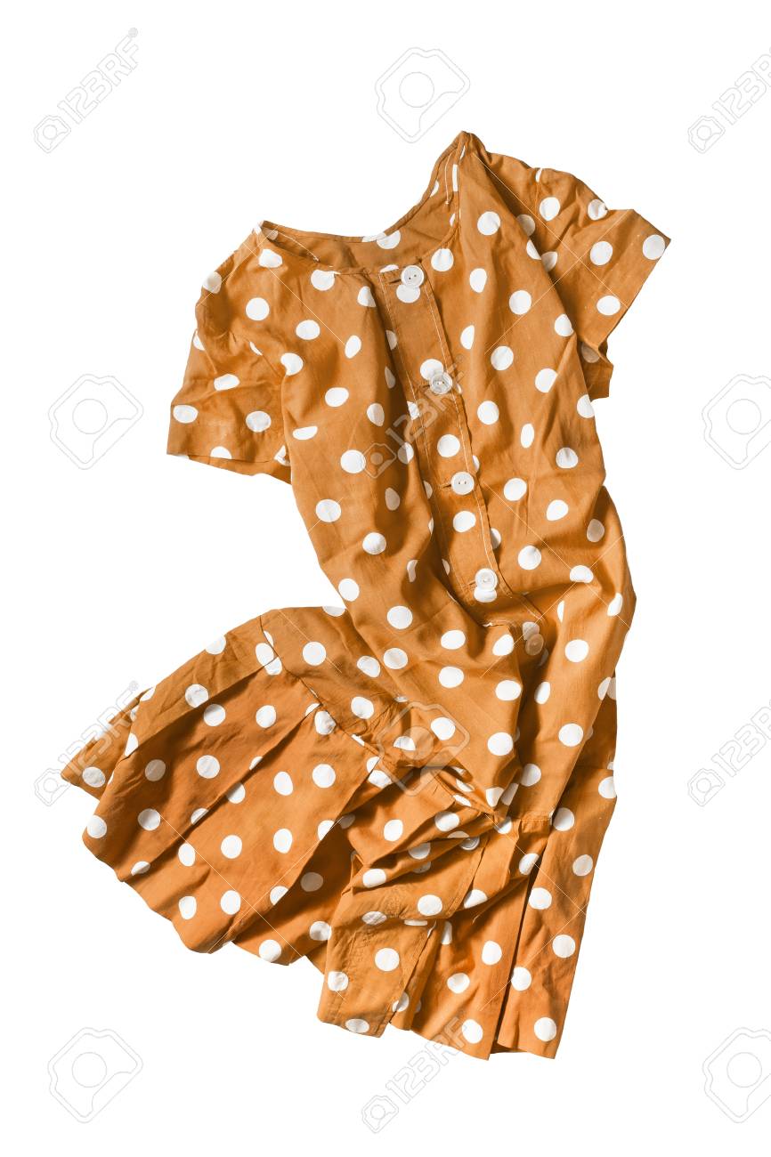 yellow dress with white polka dots