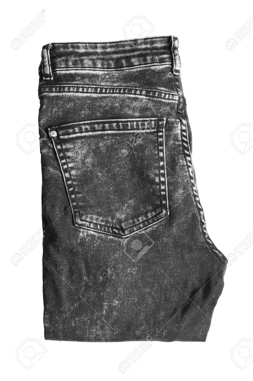 folded black jeans
