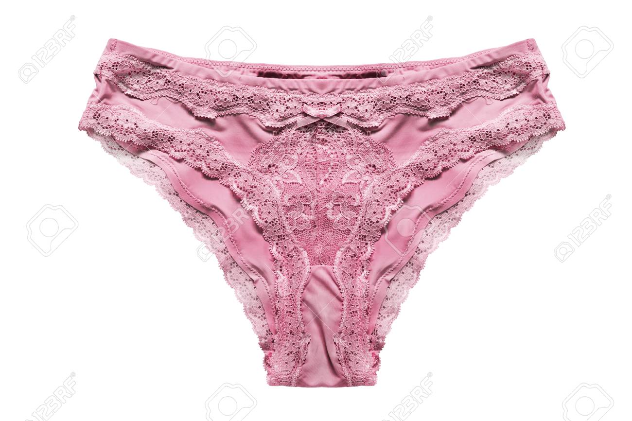 Pink Silk Lacy Panties Isolated Over 