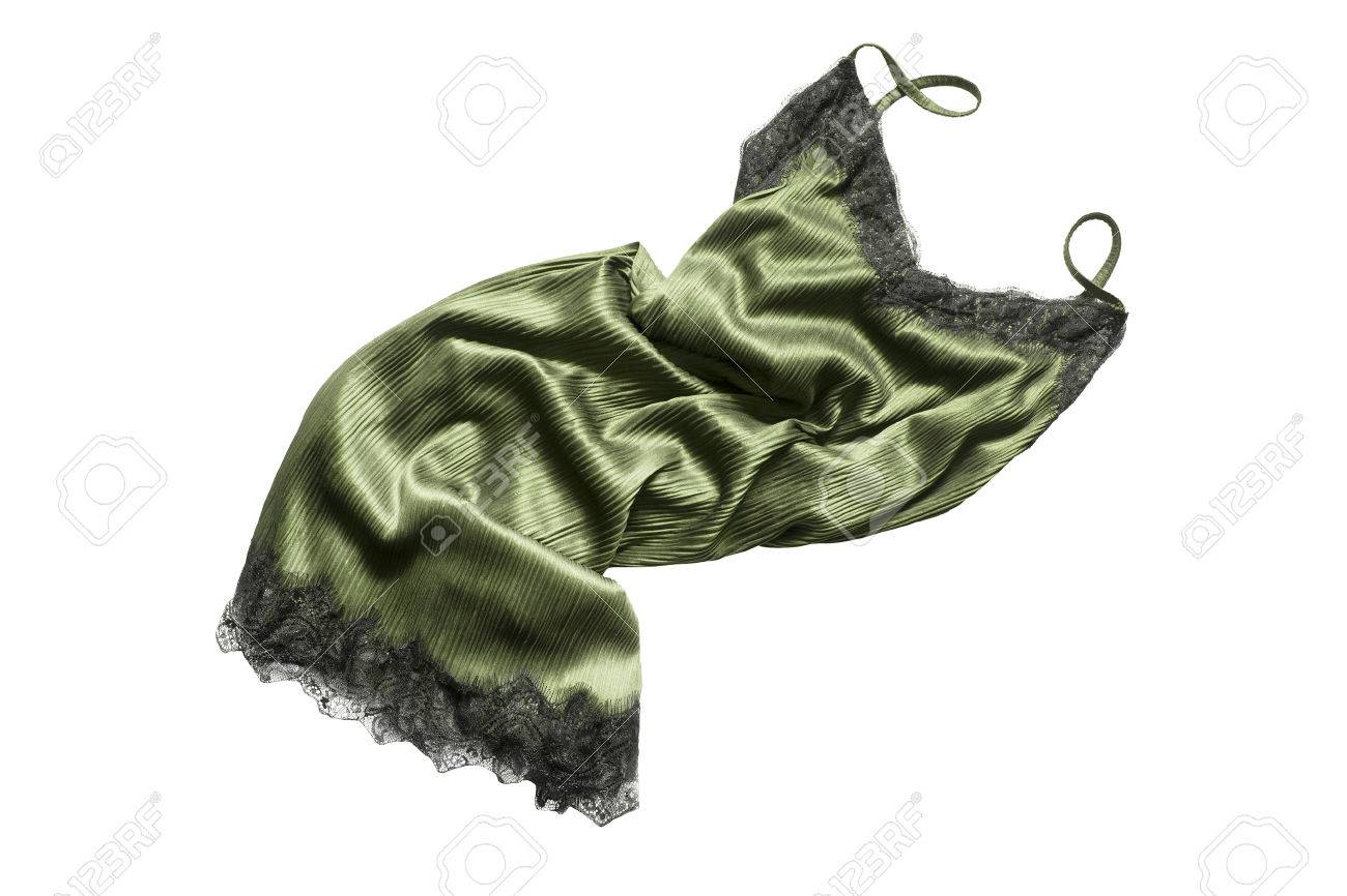 green silk nightdress