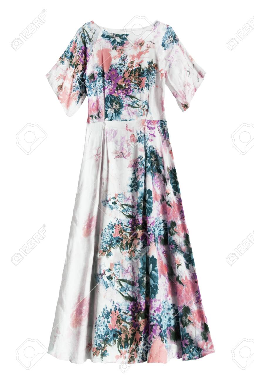 long silk floral dress