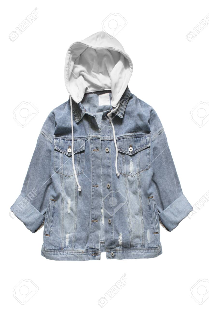 oversized denim jacket with hood