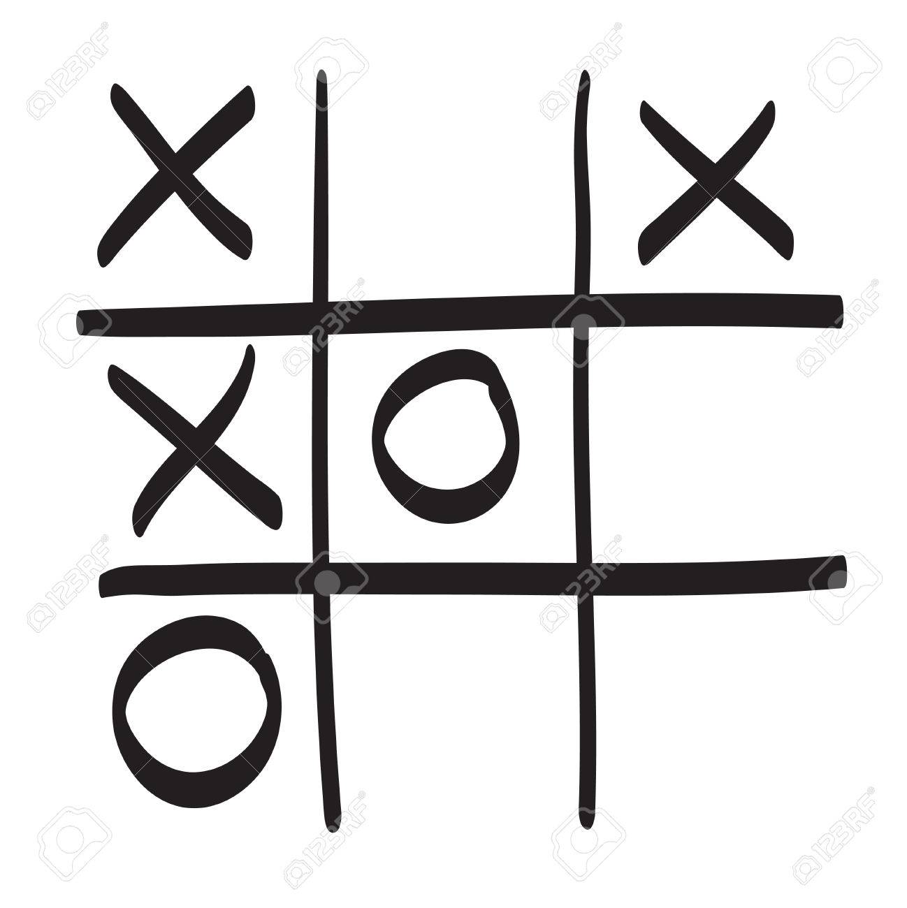 Linha Branca Tic Tac Toe Jogo Ícone Isolado No Fundo Preto. Vector Royalty  Free SVG, Cliparts, Vetores, e Ilustrações Stock. Image 158138170