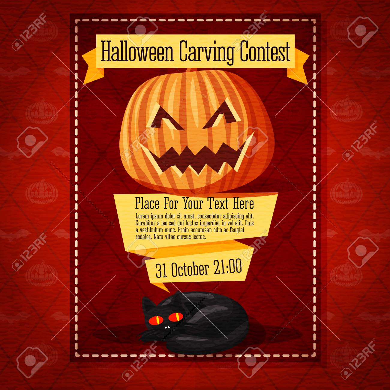 banner for carving contest or invitation to the halloween party