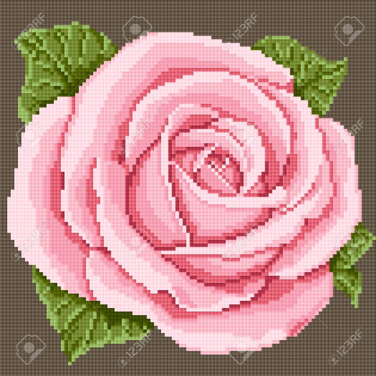 ピンクのバラ。刺繍 のイラスト素材・ベクタ - . Image 51606222. ピンクのバラ。刺繍 のイラスト素材・ベクタ - . Image 51606222.