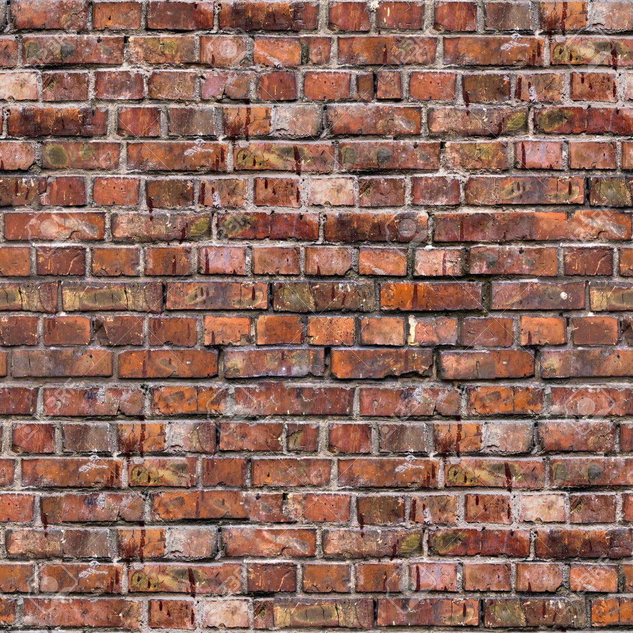レンガ壁古い暗い赤レンガ亀裂や汚れのシームレスなタイル テクスチャ の写真素材 画像素材 Image