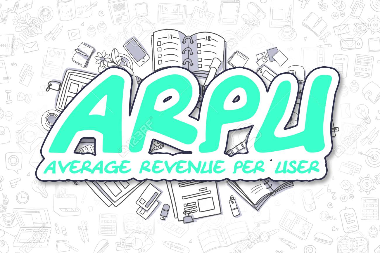 ビジネスと Arpu ユーザー当たり平均収入 手描きビジネス イラスト落書き 緑色のテキスト Arpu 落書きビジネス コンセプト の写真素材 画像素材 Image