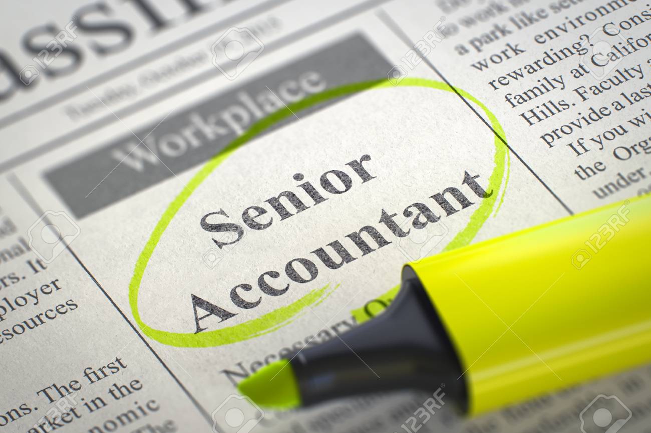 Senior Accountant. Newspaper With The Vacancy, Circled With A ...