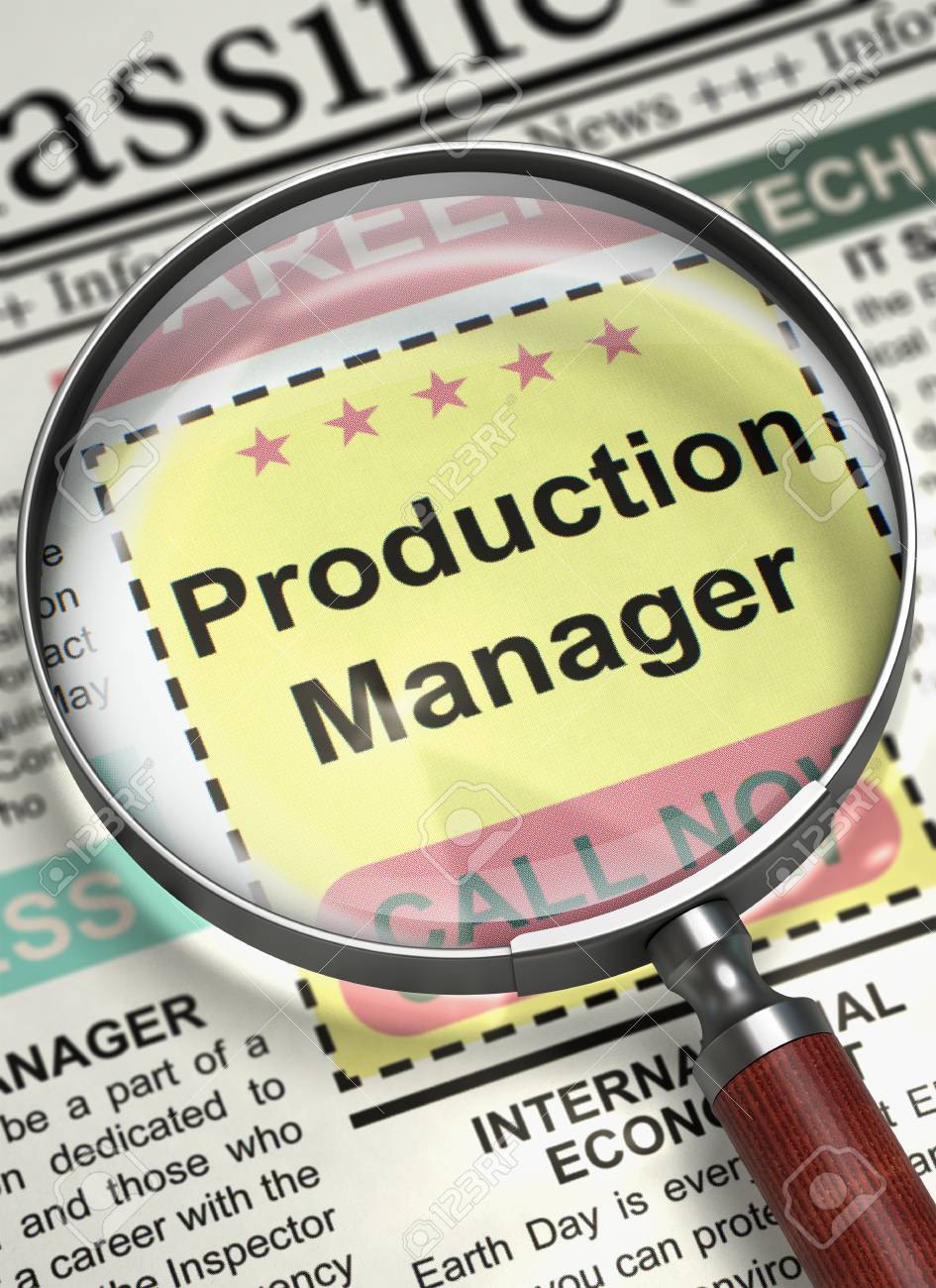 Production Manager - Jobs In Newspaper. Illustration Of Job ...