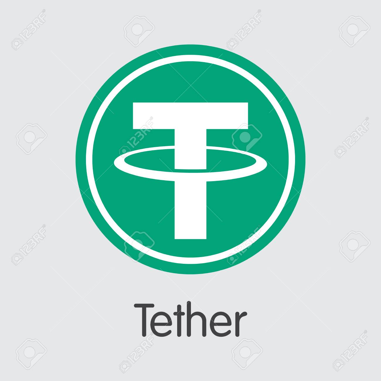 テザーデジタル通貨。ベクトルUSDTピクトグラム。のイラスト素材・ベクター Image 95856092