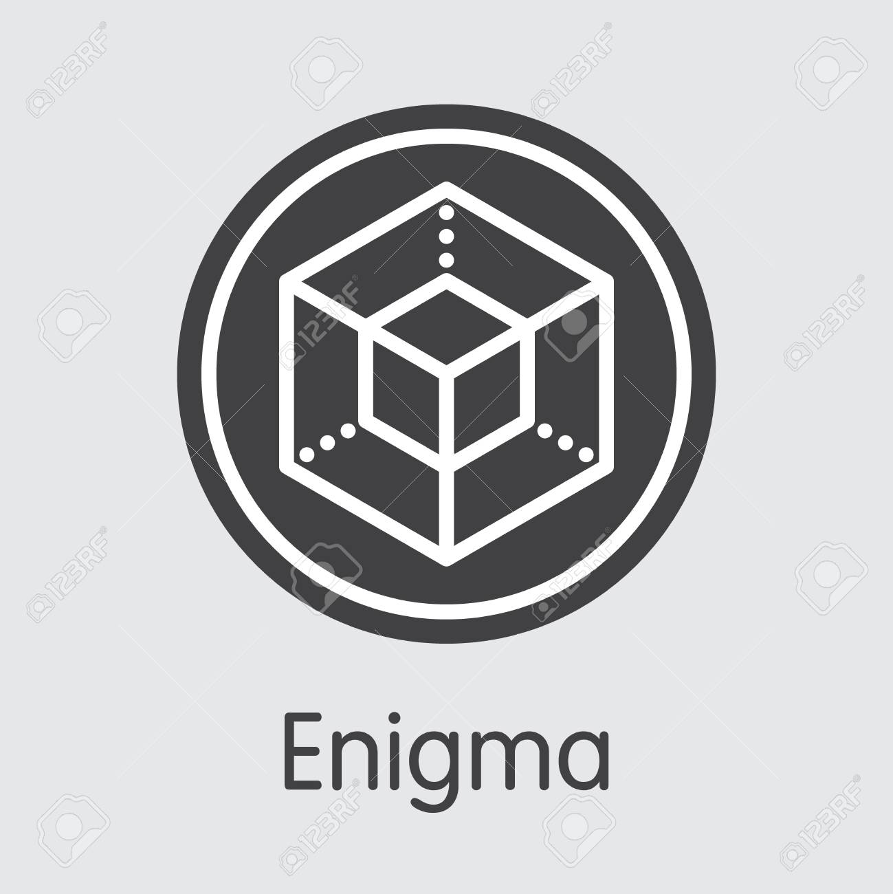 エニグマ - 暗号通貨のイラスト。のイラスト素材・ベクター Image 96059435