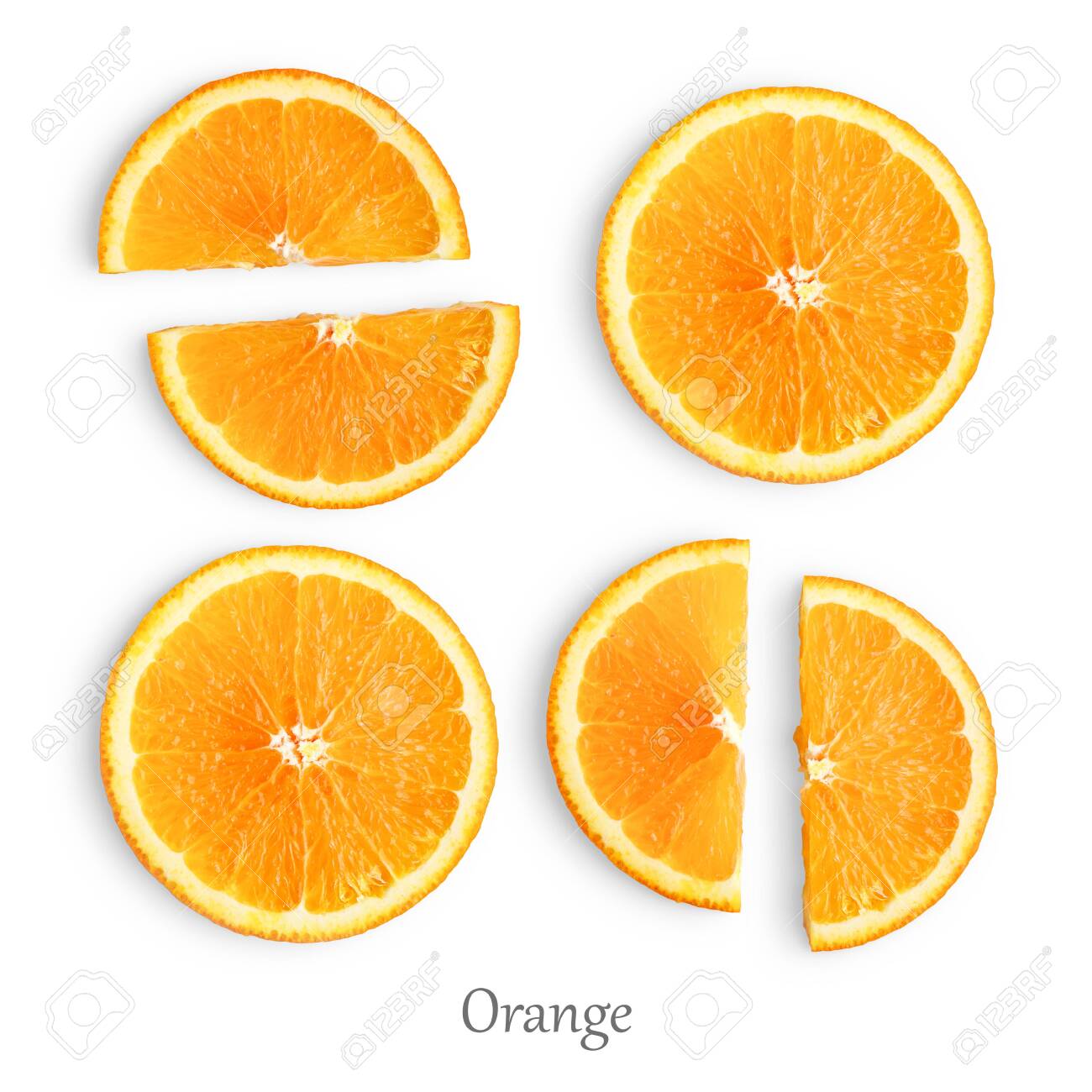 Orange slices isolated on white background - 123934944 Orange slices isolated on white background - 123934944