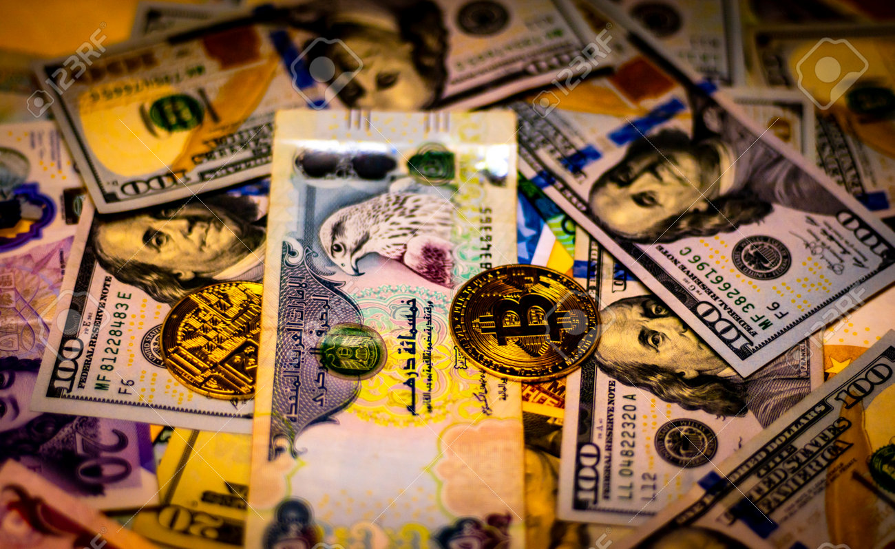Euro Banknotes And Coins, Dollar Banknotes With Bitcoin. High Quality Photo  Stock Photo, Picture and Royalty Free Image. Image 197418933.