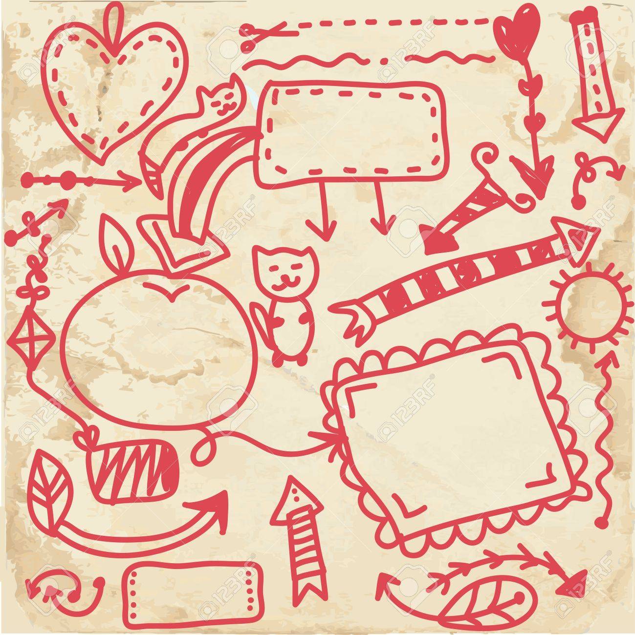 紙テクスチャ面白い漫画上のフレームに落書き のイラスト素材 ベクタ Image