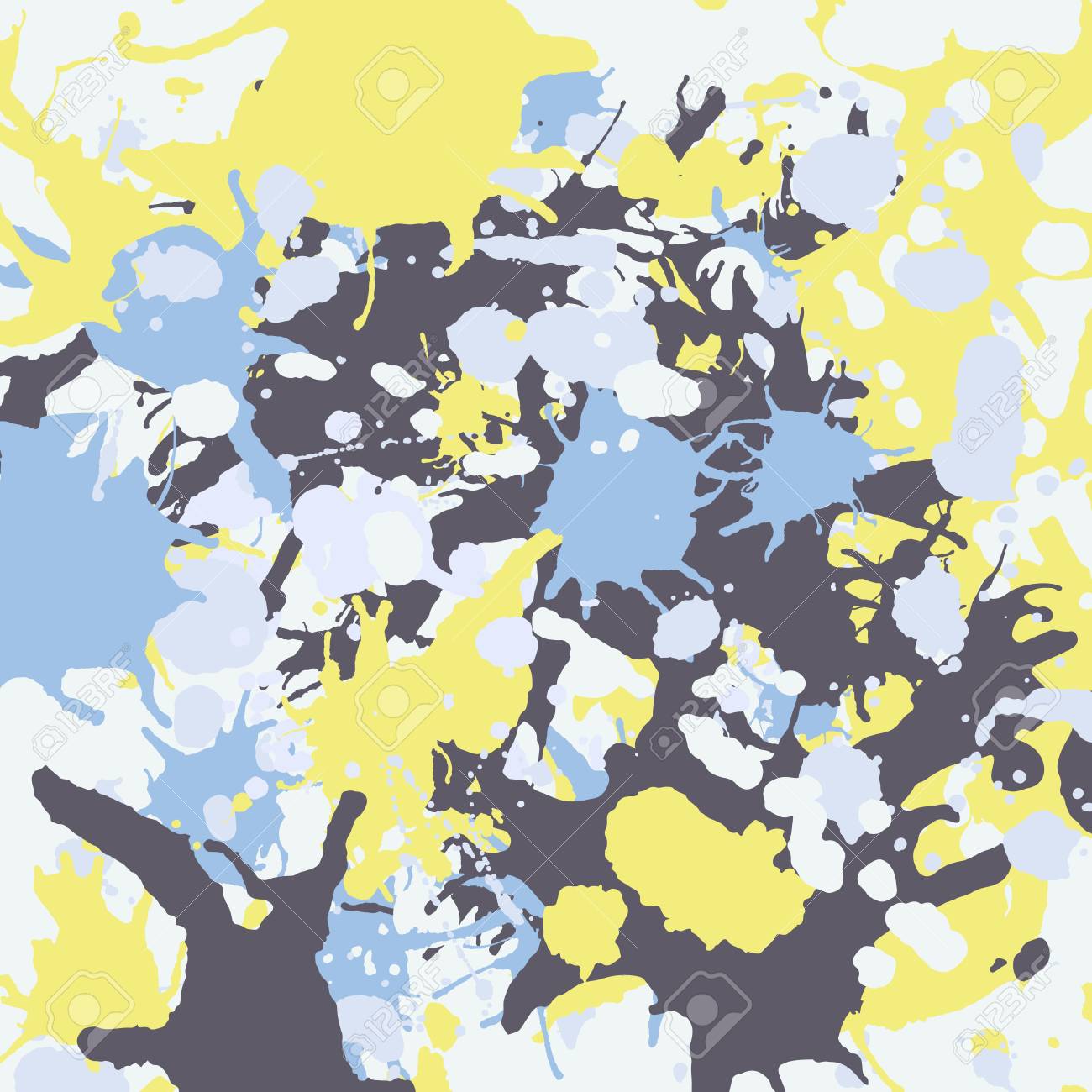 黄色青灰色インク塗料飛沫ベクトル カラフルな背景の広場のイラスト素材 ベクタ Image