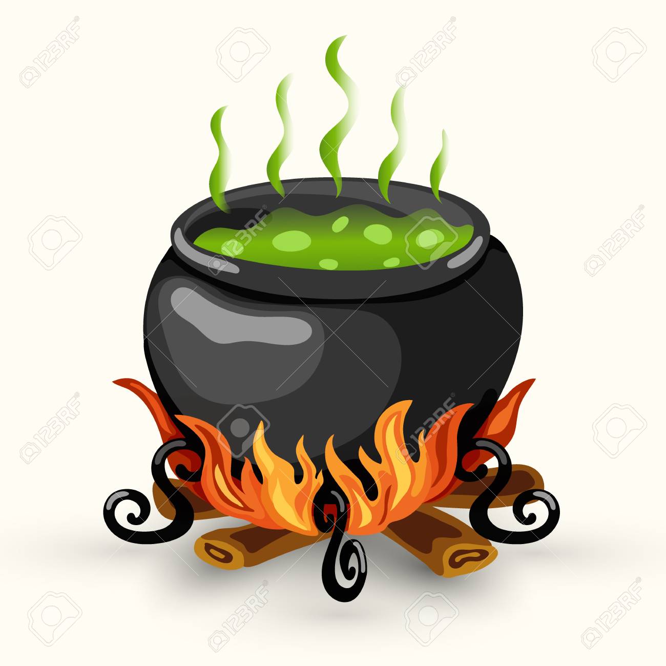 Cartoon Vector Witch Cauldron With Boiling Potion Of Poison And Bonfire  Isolated On The White Background Royalty Free SVG, Cliparts, Vectors, and  Stock Illustration. Image 110240232., image size:1300x1300