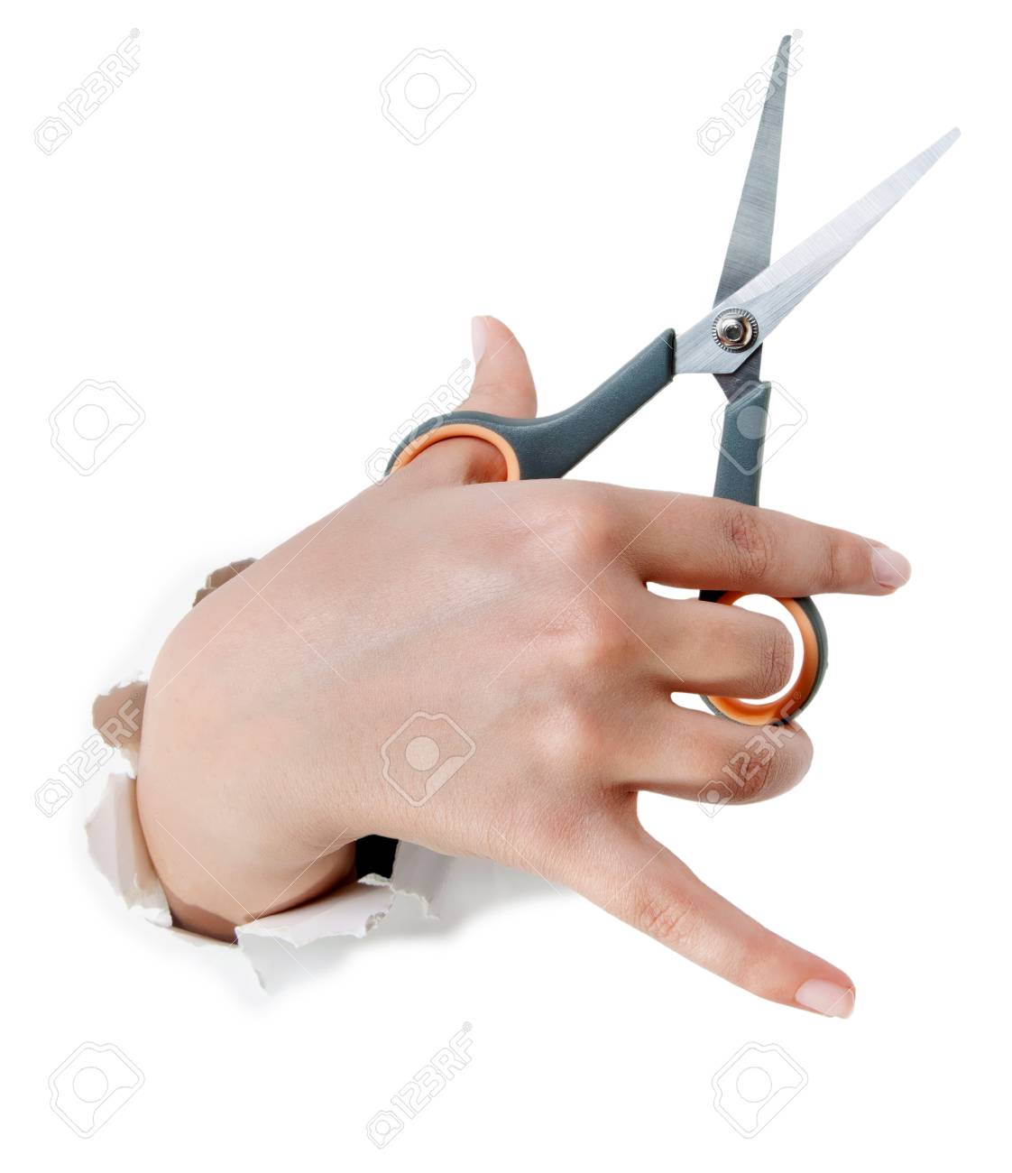 Hand Holding Thinning Scissors Shear In Hand Isolated On White Stock Photo Picture And Royalty Free Image Image