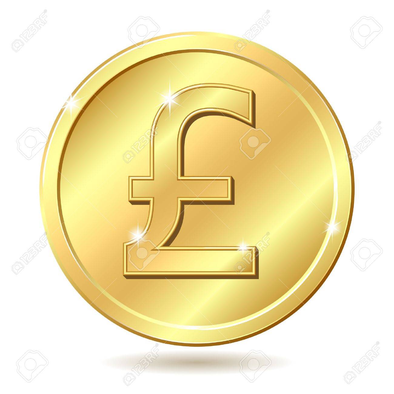 Gold Coin With Pound Sterling Sign. Illustration Isolated On White  Background Royalty Free SVG, Cliparts, Vectors, and Stock Illustration.  Image 12066325.