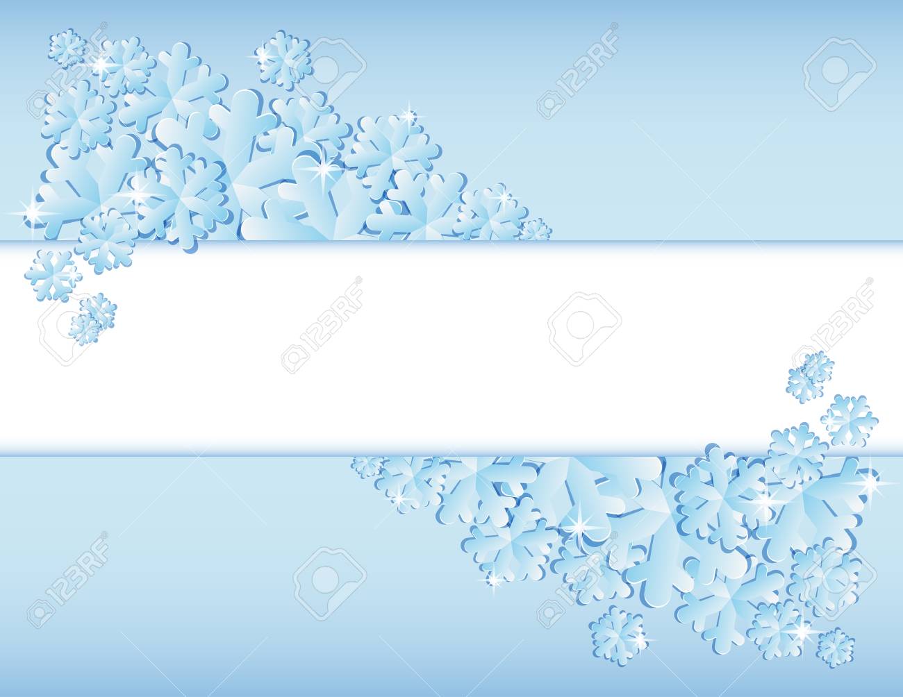 winter background blue paper snowflakes with shadows vector