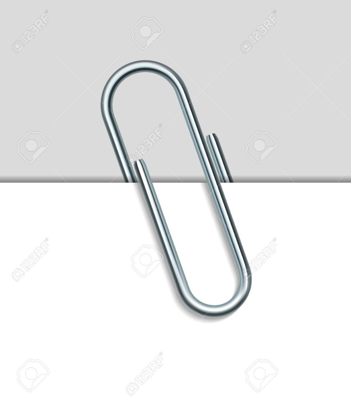 Metal paper clip and paper isolated on white background. Vector Illustration - 29416025 Metal paper clip and paper isolated on white background. Vector Illustration - 29416025