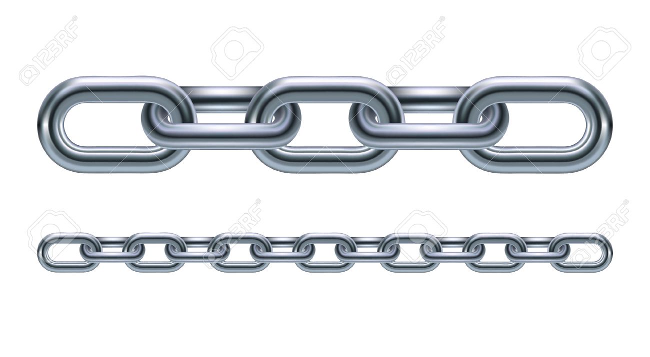 金属チェーン リンク白い背景で隔離の図 のイラスト素材・ベクタ