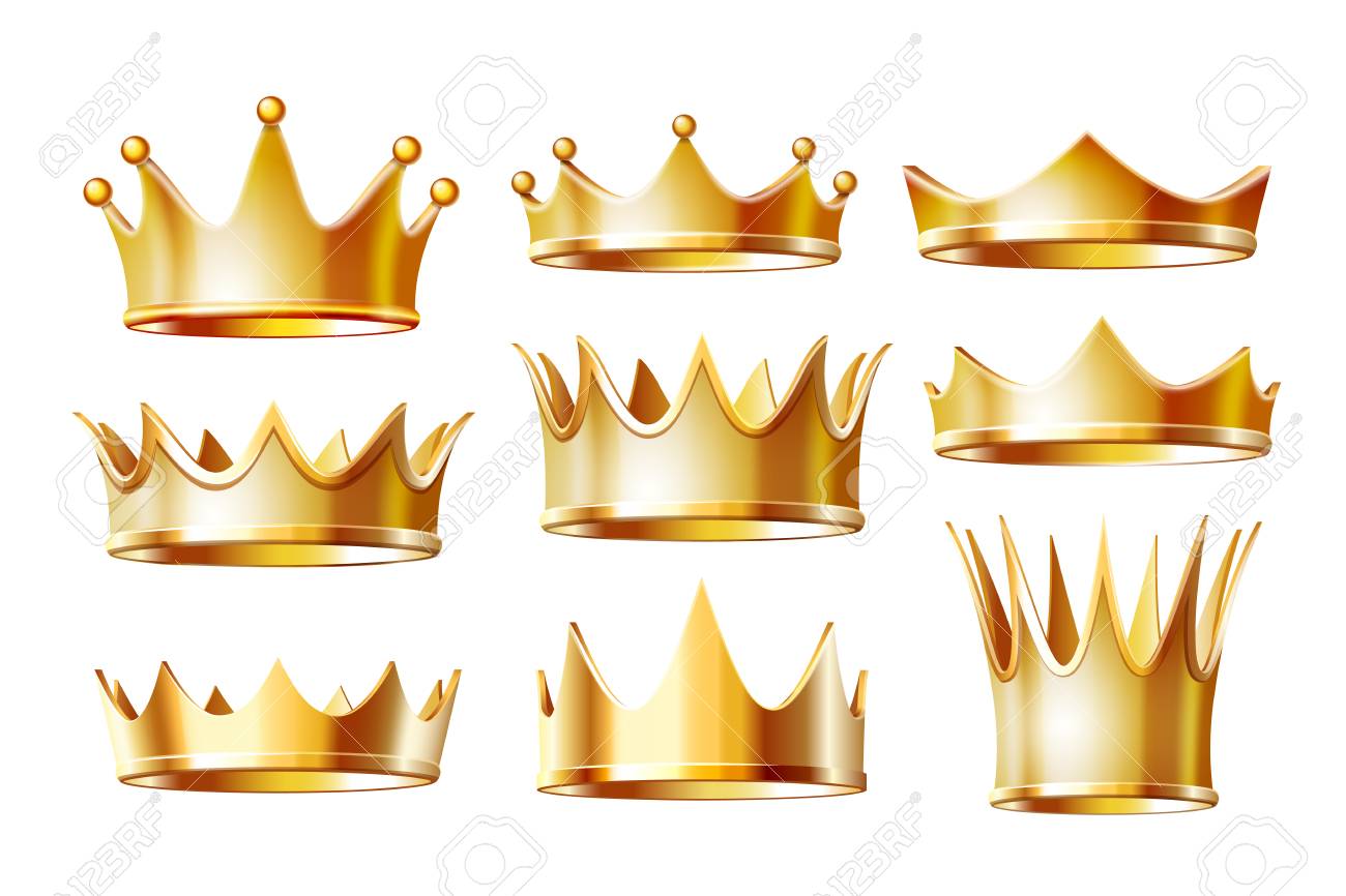 set of golden crowns