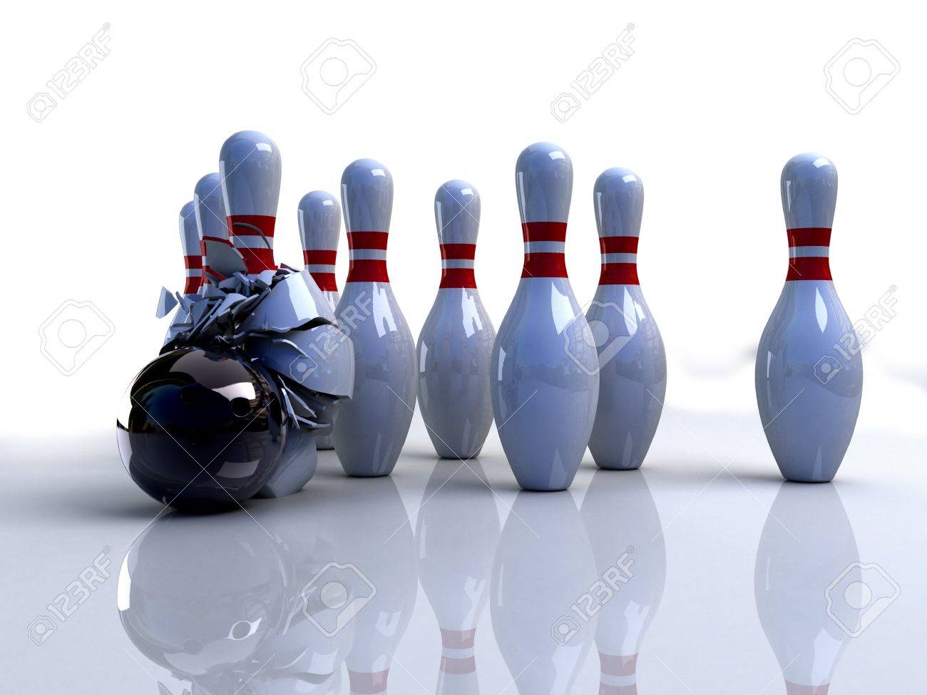 Bowling Stifte Zerstort Durch Ball 3d Rendern Von Einem Bowling Ball Zerschmettern Bowling Pins Lizenzfreie Fotos Bilder Und Stock Fotografie Image 7008067