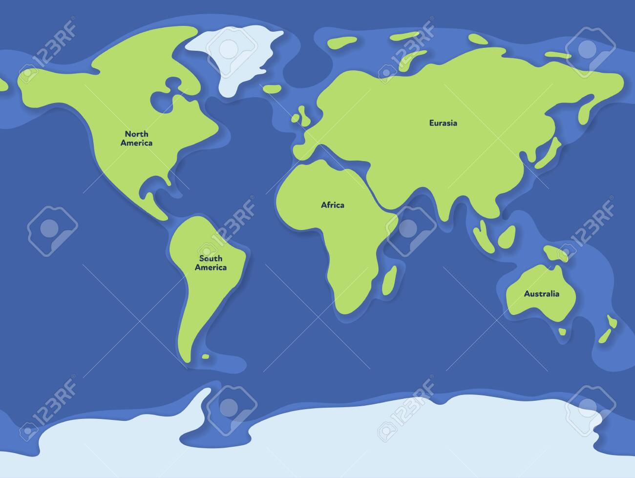 Vector Paper Earth World Map. Modern Style 3d Blue, Green, Yellow Color  Illustration Of Planet. Design Element Of Worldwide For Travel,  Infographic, Report, Advertisment. Клипарты, SVG, векторы, и Набор  Иллюстраций Без Оплаты