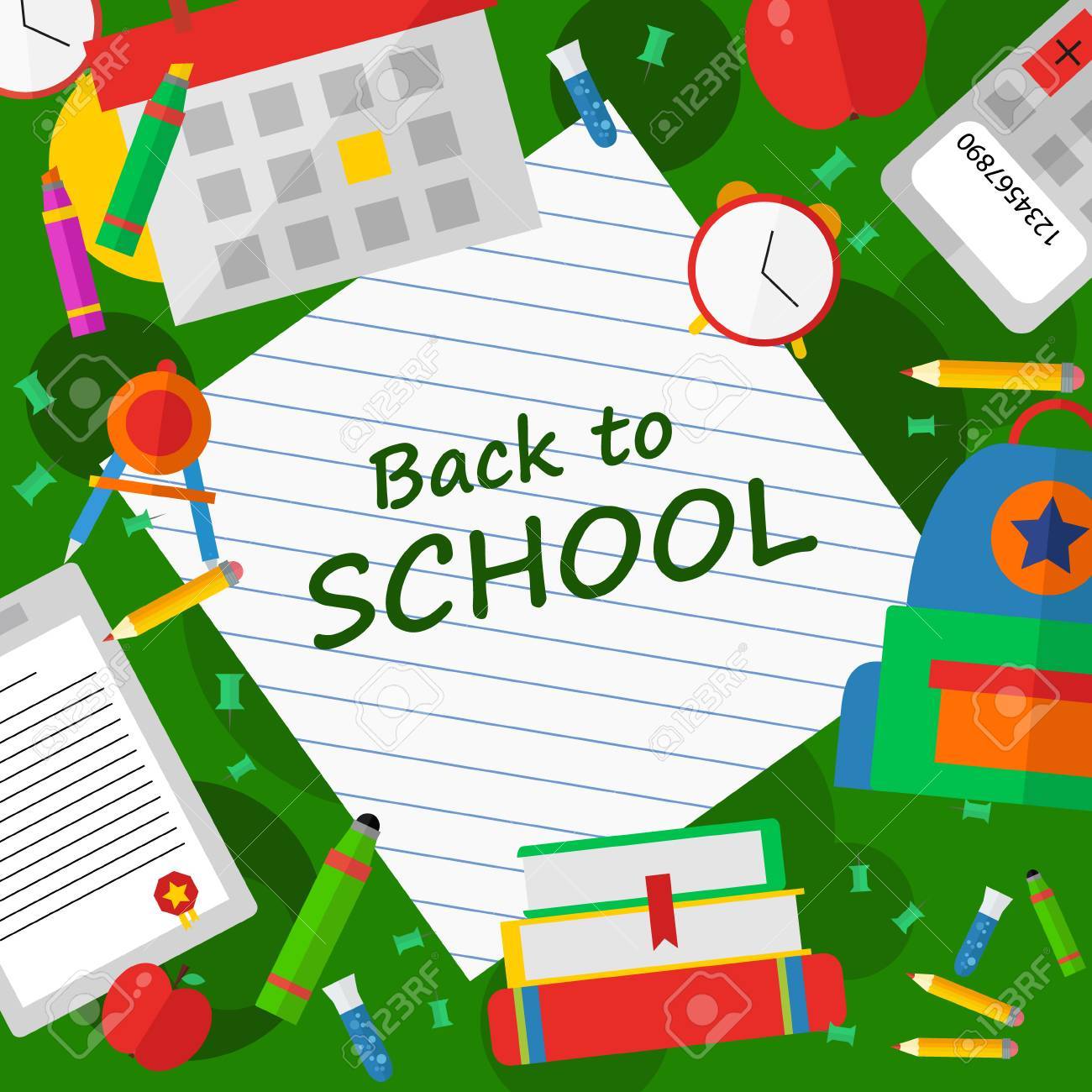 本文イラスト ポスターを学校に戻る のイラスト素材 ベクタ Image