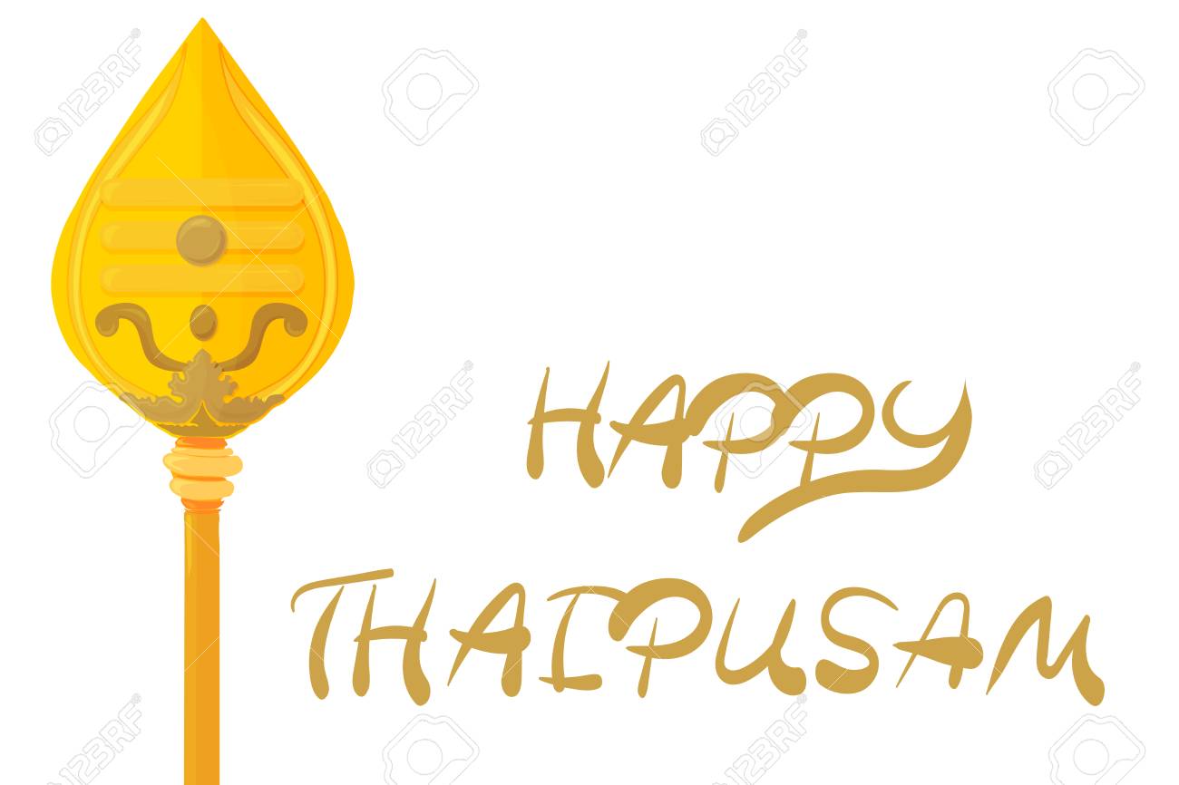 Vector Illustration For Tamil Community Happy Thaipusam Greeting Card Banner Or Icon Murugan Vel Spear And Text Happy Thaipusam Royalty Free Cliparts Vectors And Stock Illustration Image 126507341