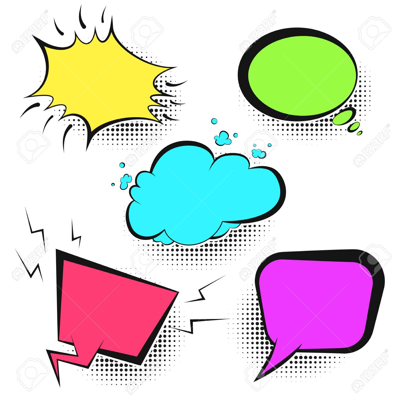 Funny Colorful Cartoon Speech Bubble. Cute Outline Fish Bubbles For Your  Text Royalty Free SVG, Cliparts, Vectors, and Stock Illustration. Image  85563651., image size:1300x1300