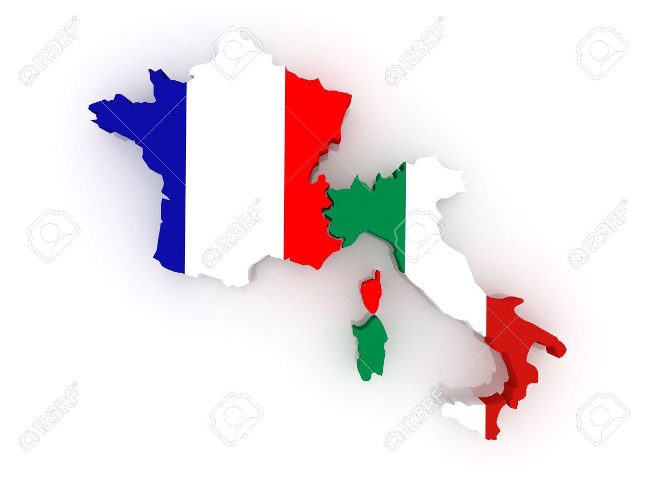 Map Of Italy And France Map Of France And Italy 3D Stock Photo, Picture And Royalty Free Image.  Image 20162345.
