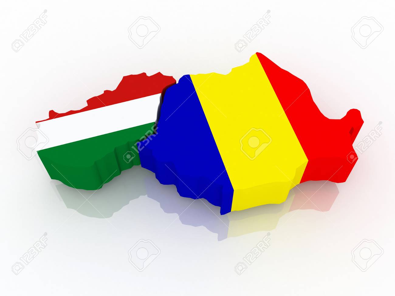 Hungary And Romania Map Map Of Hungary And Romania 3D Stock Photo, Picture And Royalty Free Image.  Image 20162545.