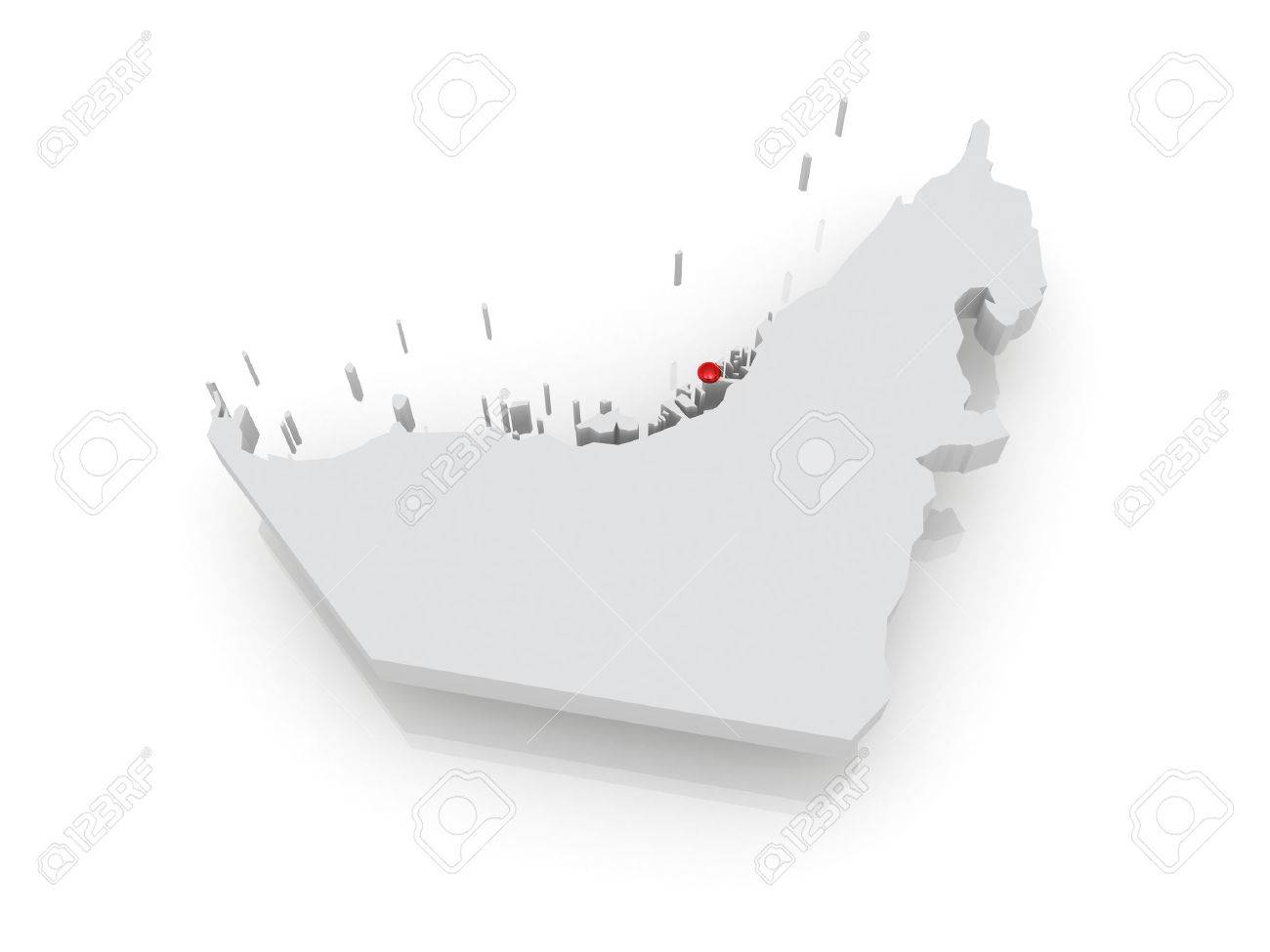 map of united arab emirates uae 3d stock photo 25972073