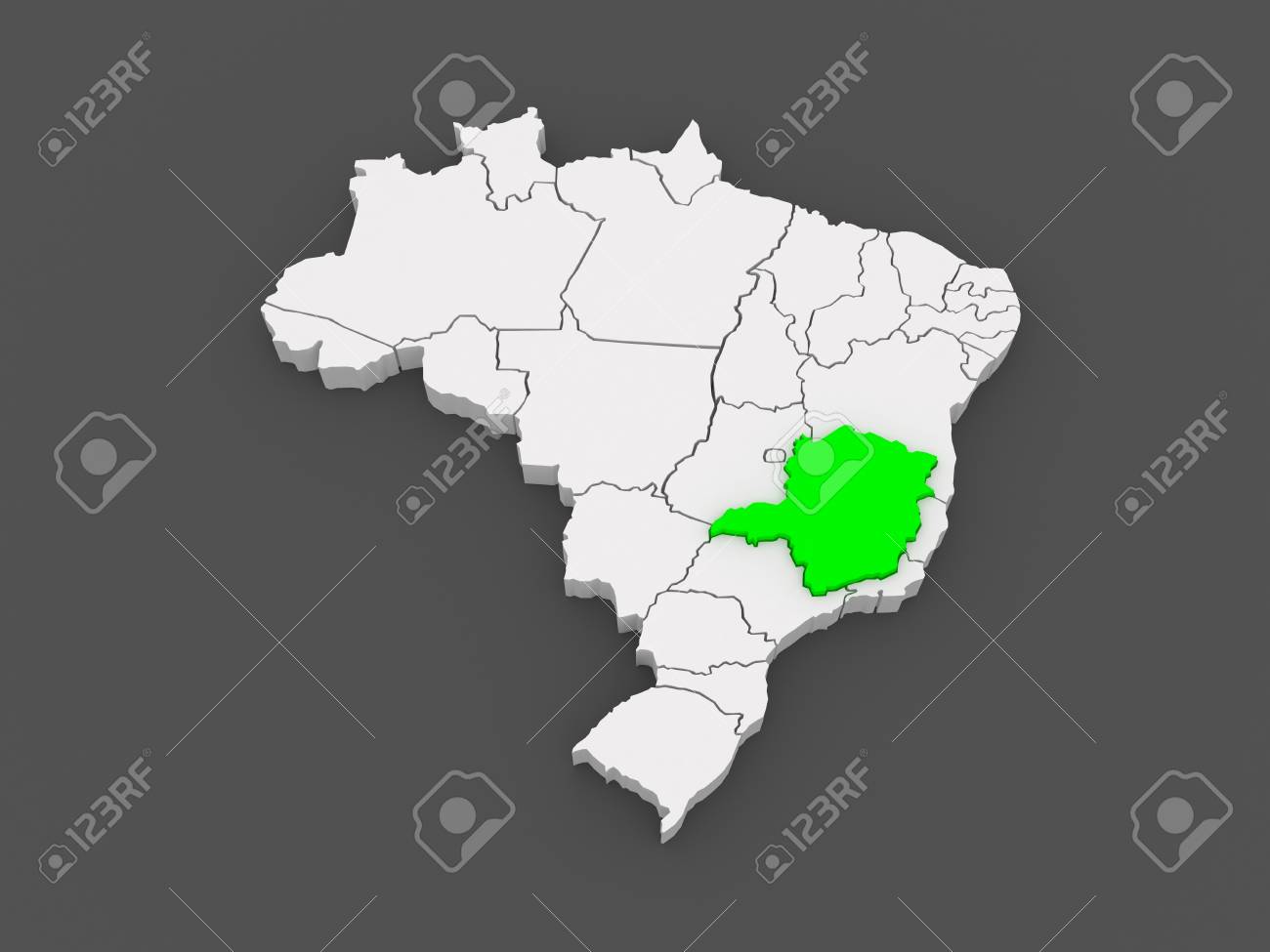 Minas Gerais Brazil Map Map Of Minas Gerais. Brazil. 3D Stock Photo, Picture And Royalty Free  Image. Image 29969350.